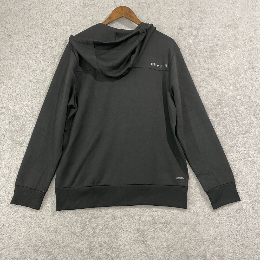 NEW Spyder Active Mens Black Full-Zip Hoodie With Logo Medium-H1102 - Picture 2 of 8